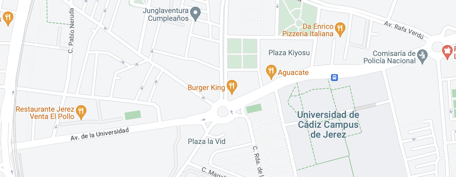 Mapa de Google de las instalaciones situadas en Jerez de la Frontera