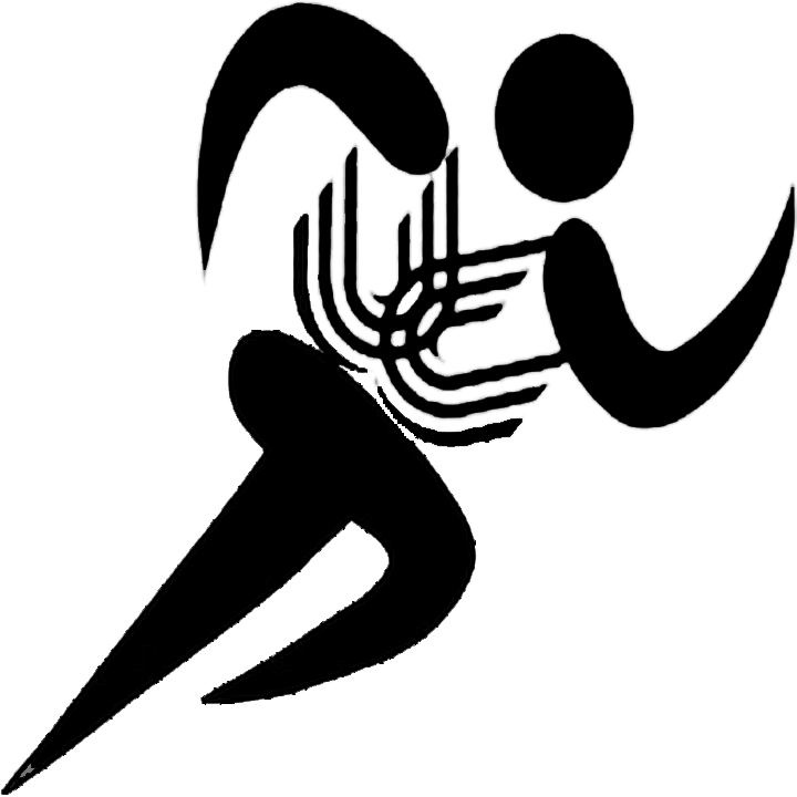 Logo SportUCA negro. Figura de una persona corriendo, dentro de él se situa
                                                el logo de la UCA